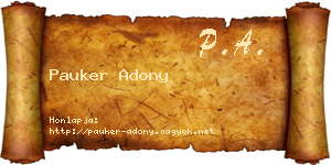 Pauker Adony névjegykártya